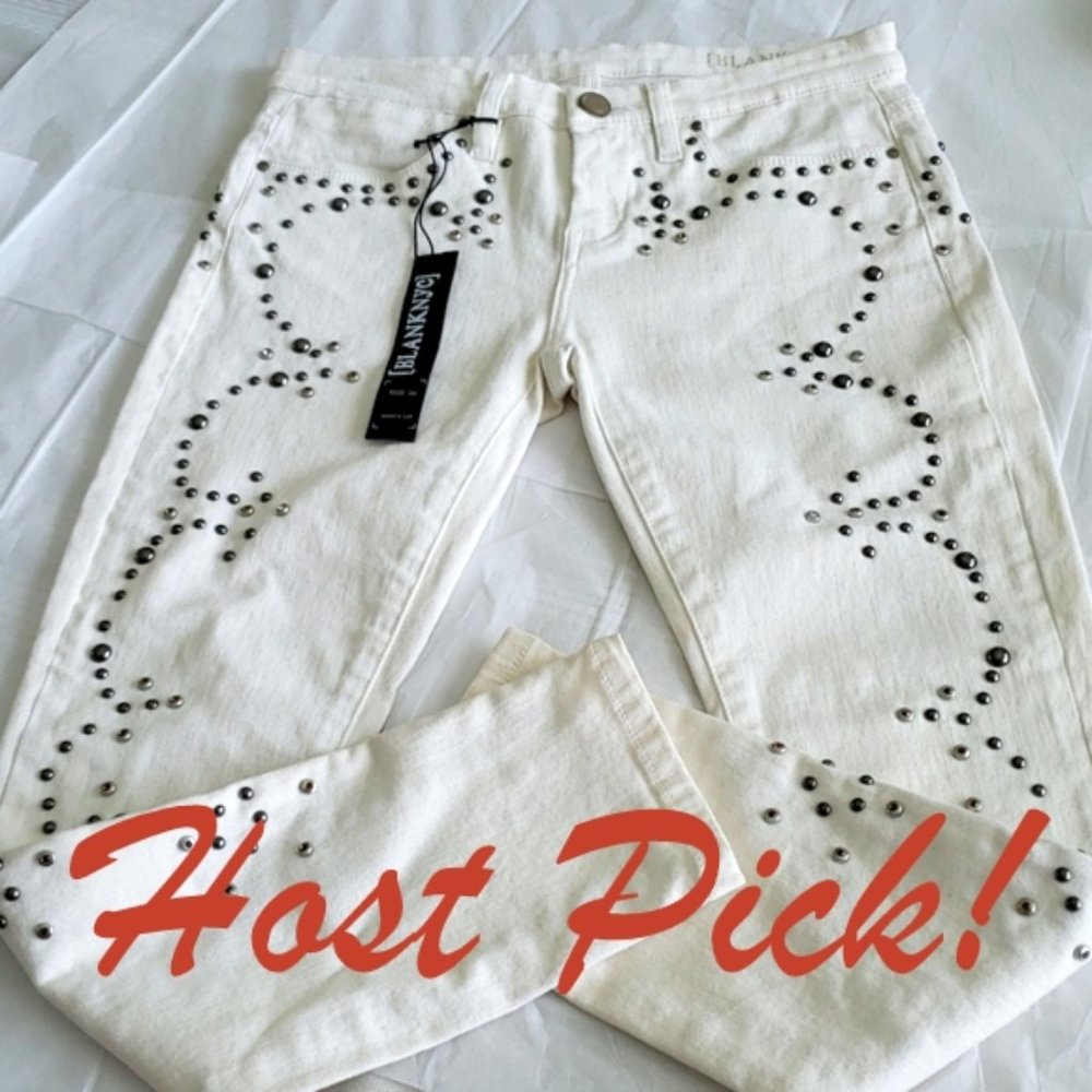 Blank NYC The Intro Jewel/Stud Capri Jeans NEW πHPπ - Picture 1 of 17